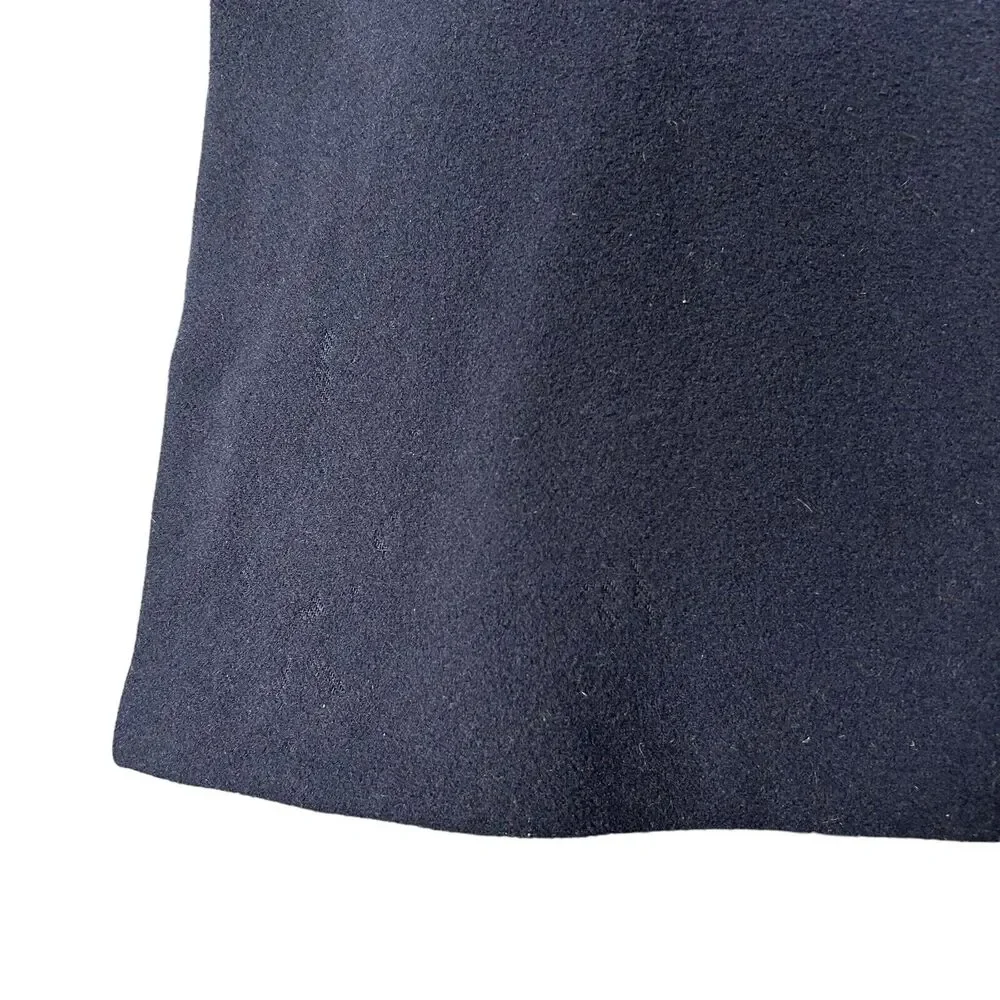 Jacques Tiffeau‎ Women's Vintage VTG Navy Blue Wool 1960s Trench Peacoat Small